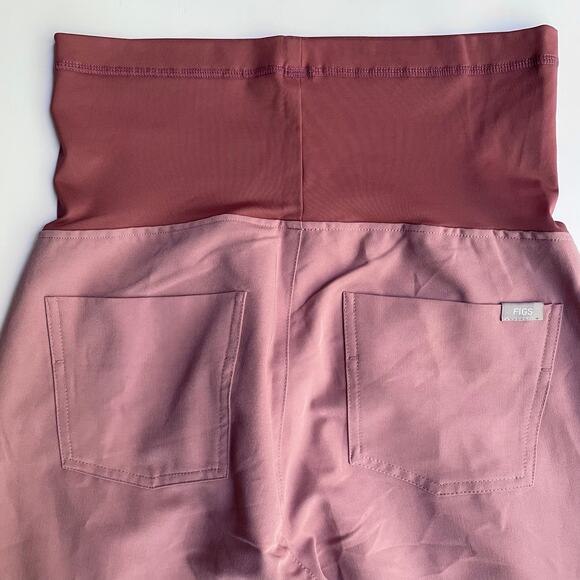 FIGS Zamora Maternity Scrub Pants Jogger Mauve Size Small Petite NEW - Picture 6 of 8